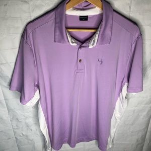 Short Par 4 by Greyson Men's Short Sleeve Polo Shirt Purple Size XL Poly blend